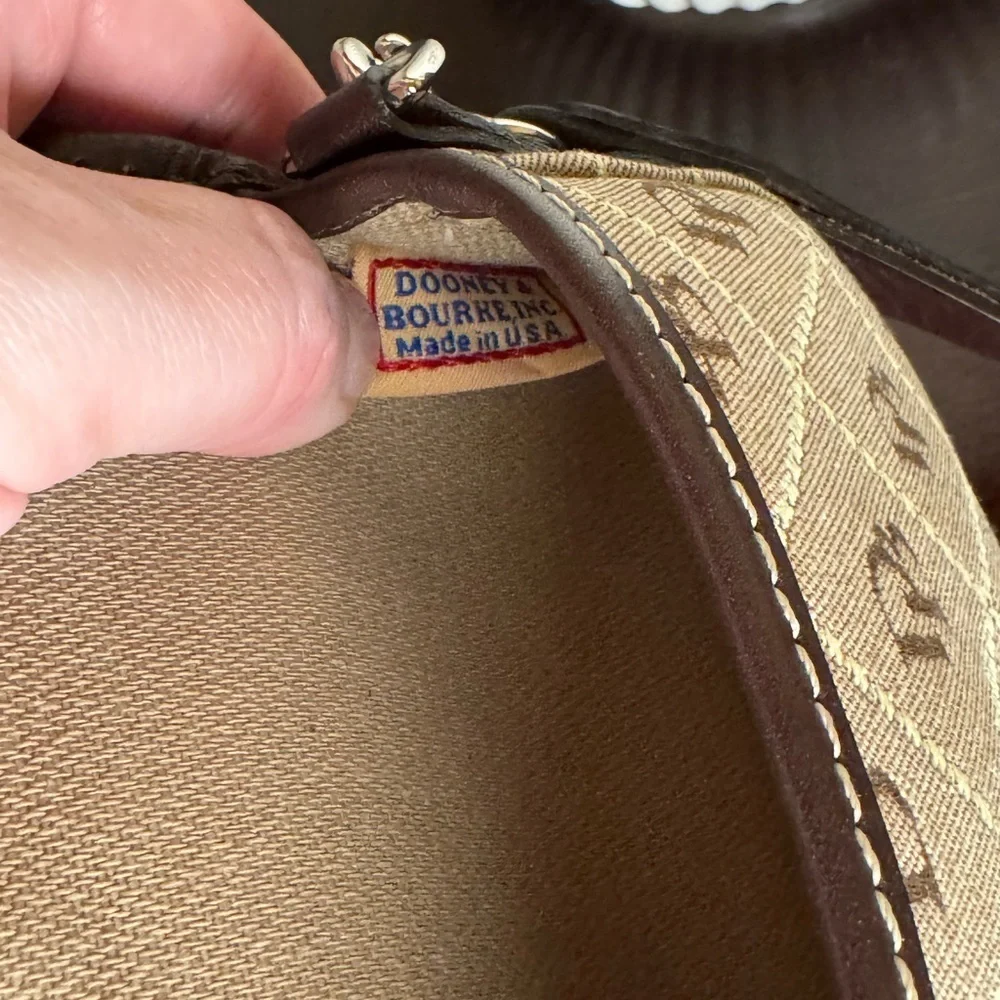 DOONEY & BOURKE Canvas & Leather Wristlet, EUC